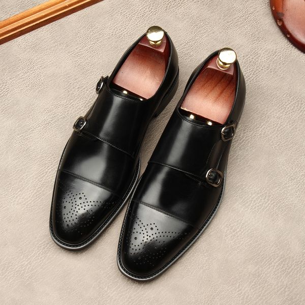 Autumn Stylish Men Loafers Italian Genuine Leather Black High Quality Square Head Monk Strap Mens Dress Shoes Wedding Party
Autumn Stylish Men Loafers Italian Genuine Leather Black High Quality Square Head Monk Strap Mens Dress Shoes Wedding Party