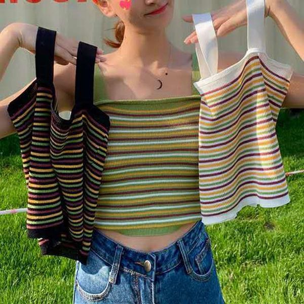 women's tanks & camis striped for women solf tank girls knited crop lace lingerie fashion femme t shirt slim vest, White
women's tanks & camis striped for women solf tank girls knited crop lace lingerie fashion femme t shirt slim vest, White