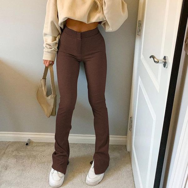 90s aesthetics high waist brown women pants flare y2k vintage zip up long trousers slit casual streetwear, Black;white
90s aesthetics high waist brown women pants flare y2k vintage zip up long trousers slit casual streetwear, Black;white
