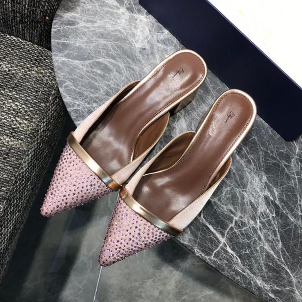 slippers ollymurs fashion style silk woman summer pointed toe crystal thick mid heel women shoes casual, Black
slippers ollymurs fashion style silk woman summer pointed toe crystal thick mid heel women shoes casual, Black