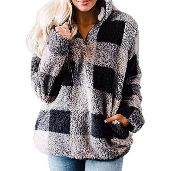 women's hoodies & sweatshirts vicabo winter clothes women 2021 plaid thick pullovers long sleeve turleneck sweatshirt s-2xl, Black
women's hoodies & sweatshirts vicabo winter clothes women 2021 plaid thick pullovers long sleeve turleneck sweatshirt s-2xl, Black