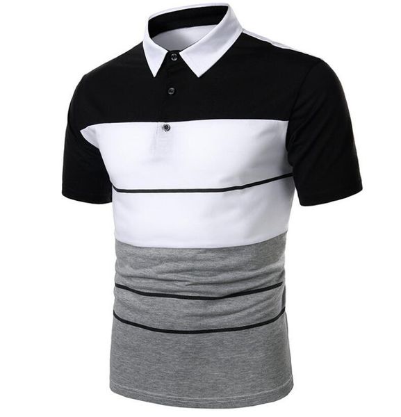 men's polos 2021 men summer short sleeve collar slim casual breathable business shirt, White;black
men's polos 2021 men summer short sleeve collar slim casual breathable business shirt, White;black