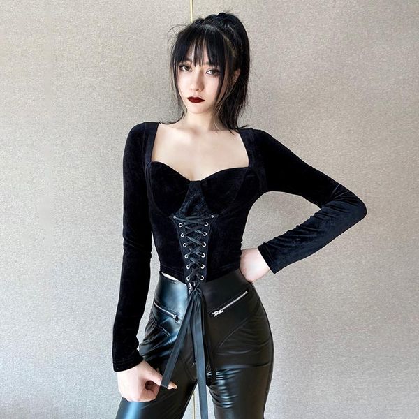 women's t-shirt autumn lace goth crop women tee shirt long sleeve streetwear harajuku slim bandage woman clothing, White
women's t-shirt autumn lace goth crop women tee shirt long sleeve streetwear harajuku slim bandage woman clothing, White