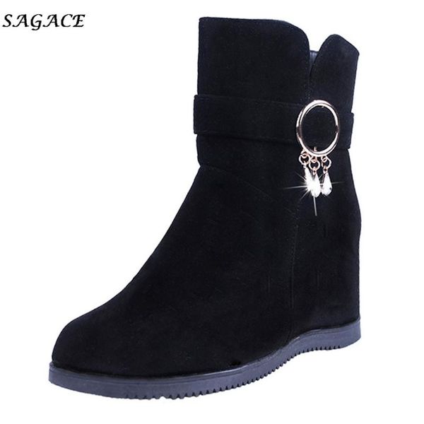 boots sagace shoes women ankle flock warm autumn winter solid romon 5cm zipper for girl, Black
boots sagace shoes women ankle flock warm autumn winter solid romon 5cm zipper for girl, Black