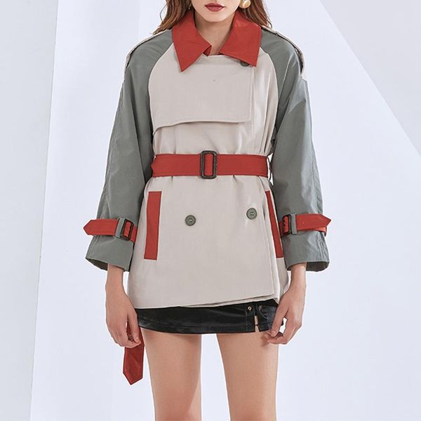 women's trench coats autumn fashion long sleeve turn-down collar women windbreaker patchwork adjustable waist casual elegant, Tan;black
women's trench coats autumn fashion long sleeve turn-down collar women windbreaker patchwork adjustable waist casual elegant, Tan;black