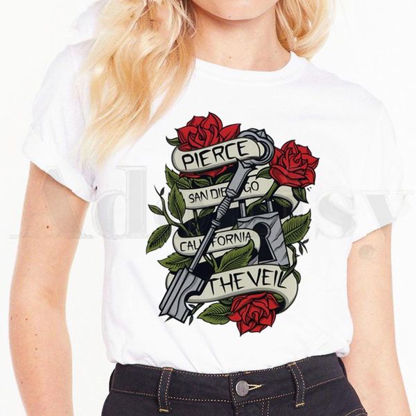 women's t-shirt short sleeve female tees harajuku vogue vintaget shirts pierce the veil post-hardcore band music fans, White
women's t-shirt short sleeve female tees harajuku vogue vintaget shirts pierce the veil post-hardcore band music fans, White