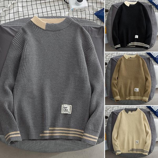 men's sweaters winter warm long sleeve sweater crew neck stitching color business british-style harajuku-style pul, White;black
men's sweaters winter warm long sleeve sweater crew neck stitching color business british-style harajuku-style pul, White;black
