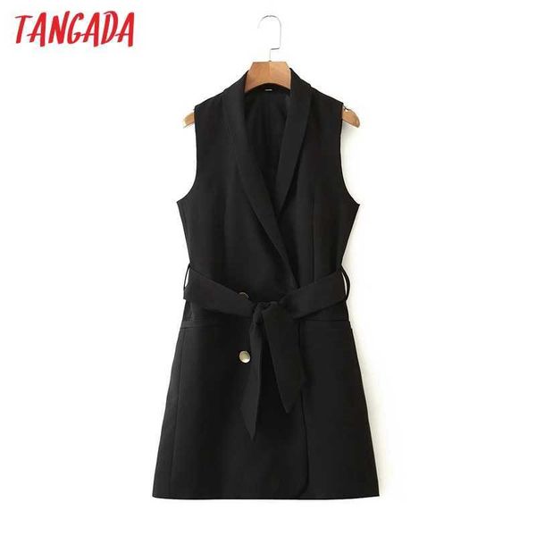 tangada woman black long vest coat with slash office ladies waistcoat sleeveless blazer double breasted elegant 3z38 210609, Black;white
tangada woman black long vest coat with slash office ladies waistcoat sleeveless blazer double breasted elegant 3z38 210609, Black;white