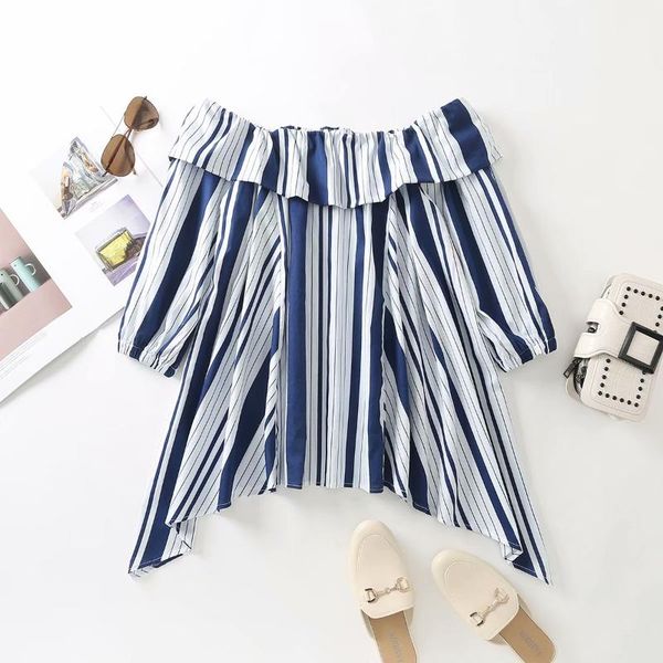 women's t-shirt women fashion collar half sleeve shirt vintage slim stripes casual strapless chic female, White
women's t-shirt women fashion collar half sleeve shirt vintage slim stripes casual strapless chic female, White