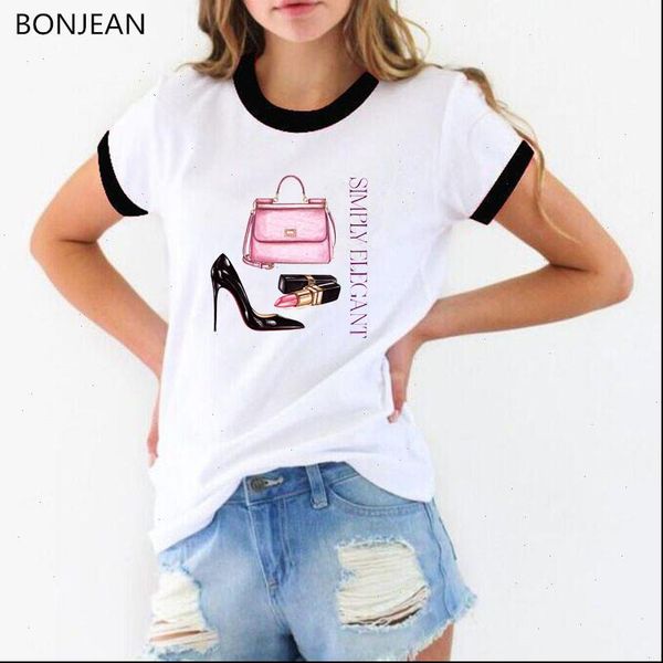 high women heels lipstick bag vogue t shirt letters simple elegant print tshirt hipster streetwear female drop, White
high women heels lipstick bag vogue t shirt letters simple elegant print tshirt hipster streetwear female drop, White