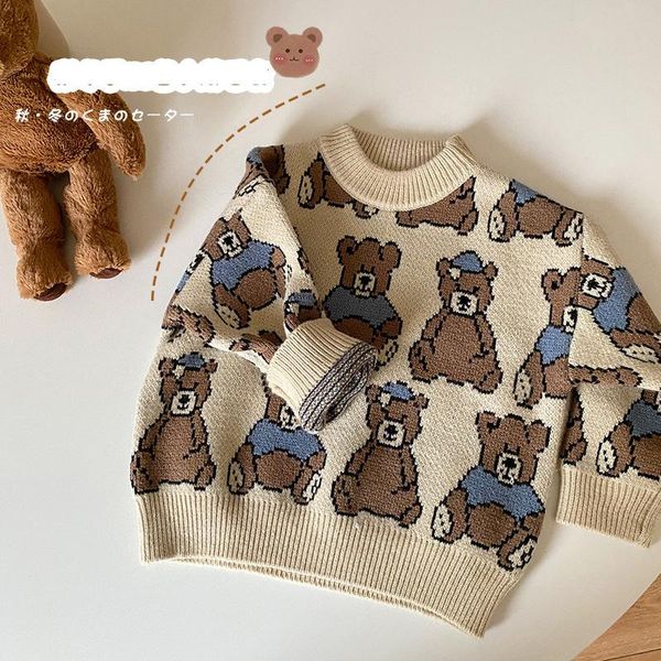 pullover 2021 winter kids sweaters bear print boys sweater cartoon girl knitted fashion children outwear, Blue
pullover 2021 winter kids sweaters bear print boys sweater cartoon girl knitted fashion children outwear, Blue
