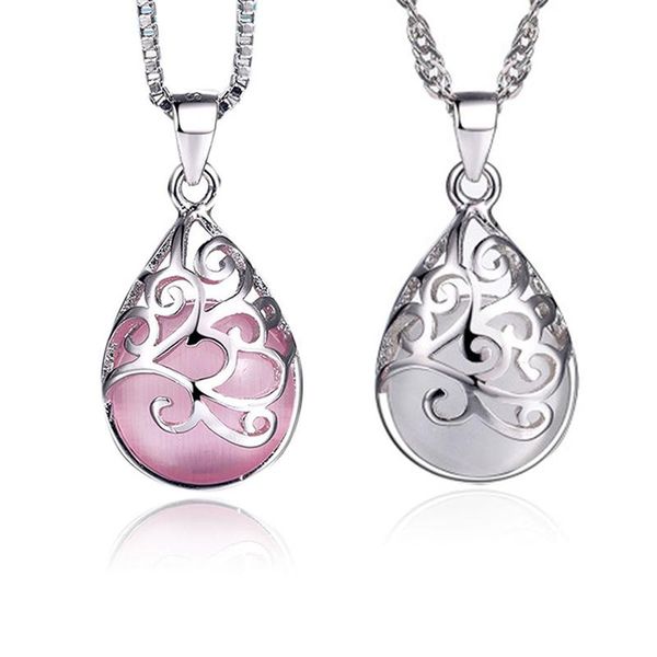 natural moonstone cat eye opal pendant necklace clavicle chain jewelry for women statement chains, Silver
natural moonstone cat eye opal pendant necklace clavicle chain jewelry for women statement chains, Silver