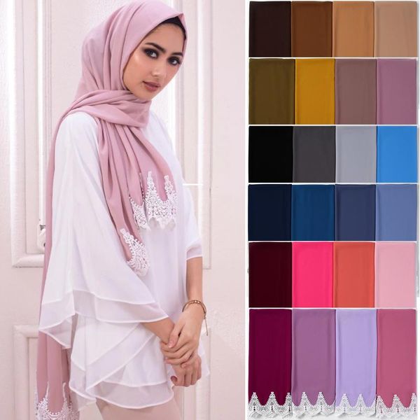scarves trendy plain bubble heavy chiffon hijab scarf wrap with white embroidered lace solide color shawl headband muslim hijabs, Blue;gray
scarves trendy plain bubble heavy chiffon hijab scarf wrap with white embroidered lace solide color shawl headband muslim hijabs, Blue;gray