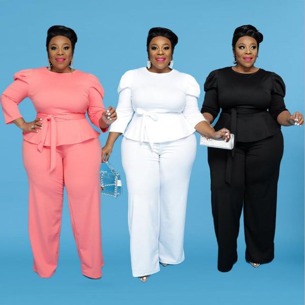 women's two piece pants shzq drop- solid plus size women sets test o-neck puffy sleeve sashes t-shirts + loose autumn outfits, White
women's two piece pants shzq drop- solid plus size women sets test o-neck puffy sleeve sashes t-shirts + loose autumn outfits, White