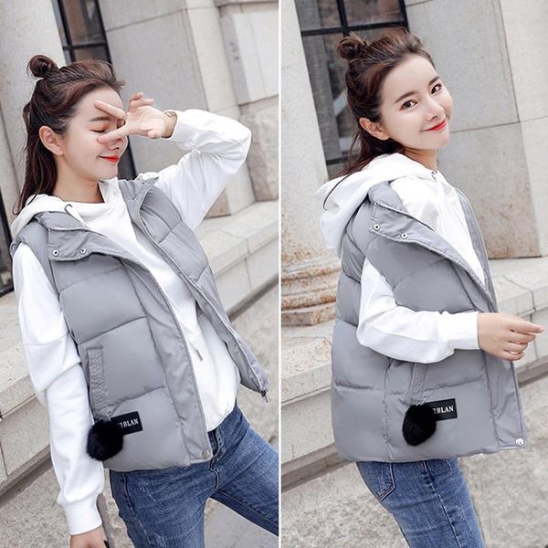 women's vests fashion gray color winter women vest sleeveless lady outwear warm cotton padded hooded autumn female slim clothing, Black;white
women's vests fashion gray color winter women vest sleeveless lady outwear warm cotton padded hooded autumn female slim clothing, Black;white