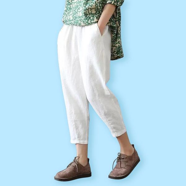 women's pants & capris vintage women linen plus size 2021 summer pant loose thin fabric cotton solid color harem, Black;white
women's pants & capris vintage women linen plus size 2021 summer pant loose thin fabric cotton solid color harem, Black;white