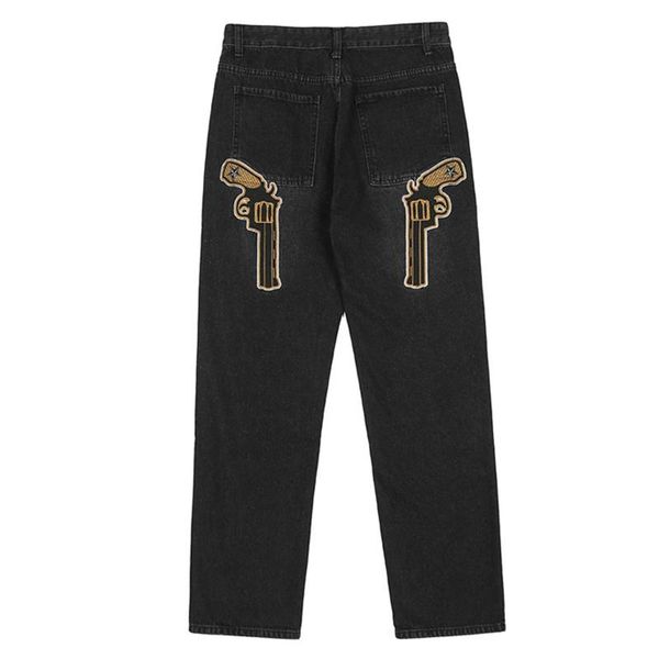 men's jeans embroidery denim vintage hip hop loose straight-leg pants neutral black print baggy, Blue
men's jeans embroidery denim vintage hip hop loose straight-leg pants neutral black print baggy, Blue