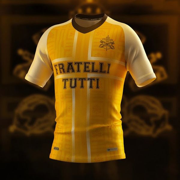 2021 pope's football team shirts fratelli tutti special soccer jersey yellow maglia fraternal, Black;yellow
2021 pope's football team shirts fratelli tutti special soccer jersey yellow maglia fraternal, Black;yellow