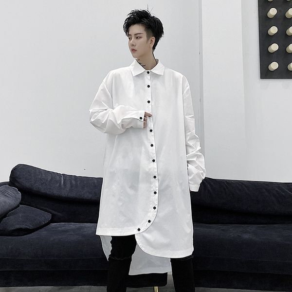 hairstylist white male design shirt felt small too many irregular buttons hem loose cardigan coat long kkma, White;black
hairstylist white male design shirt felt small too many irregular buttons hem loose cardigan coat long kkma, White;black