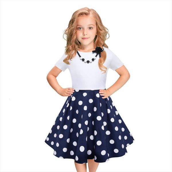 40 kids girls vintage girl dresses polka dot printing princess swing rockabilly party summer long childrens clothing, Red;yellow
40 kids girls vintage girl dresses polka dot printing princess swing rockabilly party summer long childrens clothing, Red;yellow