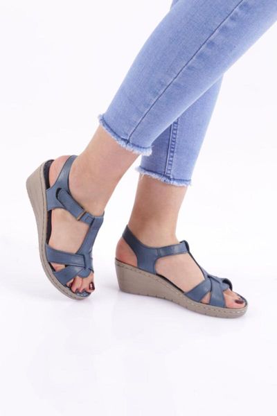 sandals women's blue t model cross strappy padding outsole, Black
