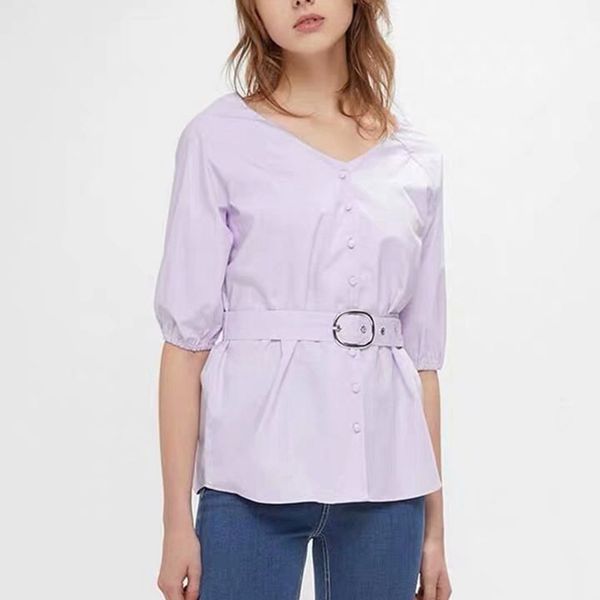 office lady blouse short sleeve v neck shirt with belt summer solid color cotton pullover xz2486 210525, White
office lady blouse short sleeve v neck shirt with belt summer solid color cotton pullover xz2486 210525, White