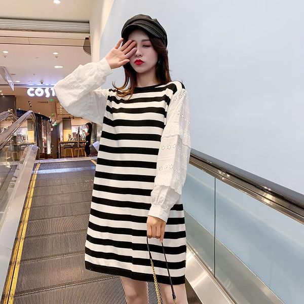 maternity dresses 6168# clothes spring autumn long sleeves patchwork stripe o neck loose fashion dress pregnant women mom, White
maternity dresses 6168# clothes spring autumn long sleeves patchwork stripe o neck loose fashion dress pregnant women mom, White