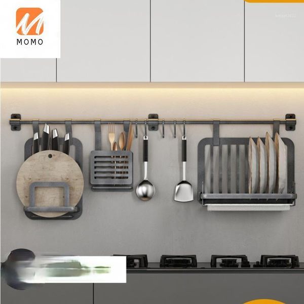 kitchen storage rack wall-mounted punch-knife seasoning bowl hanging rod combination kit bottles & jars 
kitchen storage rack wall-mounted punch-knife seasoning bowl hanging rod combination kit bottles & jars