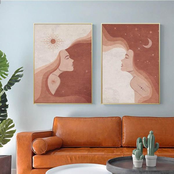 paintings wtq boho soulmate couple print sun and moon minimalist canvas painting retro poster wall decor art picture home
paintings wtq boho soulmate couple print sun and moon minimalist canvas painting retro poster wall decor art picture home