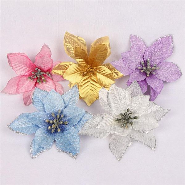 decorative flowers & wreaths 10pcs artificial poinsettia flower christmas glitter tree wedding decoration
decorative flowers & wreaths 10pcs artificial poinsettia flower christmas glitter tree wedding decoration