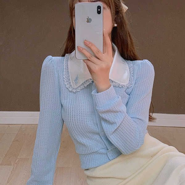 two piece dress doll collar design sense niche short blue shirt women spring style foreign long-sleeved blouse ppmi, White
two piece dress doll collar design sense niche short blue shirt women spring style foreign long-sleeved blouse ppmi, White