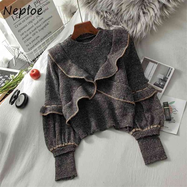 loose crazy style knit pullover sweater women elegant ruffles patchwork lantern long sleeve warm pull femme winter sueter 210422, White;black
loose crazy style knit pullover sweater women elegant ruffles patchwork lantern long sleeve warm pull femme winter sueter 210422, White;black