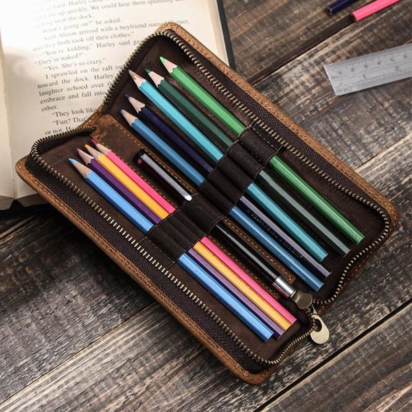 storage bags vintage cow leather zipper pen pouch pencil bag simple style retro case school stationery for fountain
storage bags vintage cow leather zipper pen pouch pencil bag simple style retro case school stationery for fountain