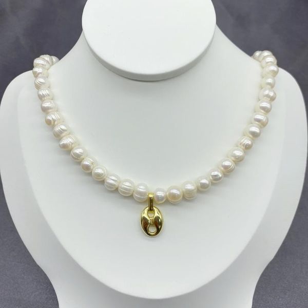 chains winter custom jewelry 18k plated pig nose charms freshwater pearl trendy necklace, Silver
chains winter custom jewelry 18k plated pig nose charms freshwater pearl trendy necklace, Silver