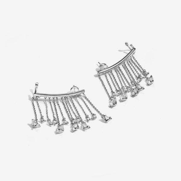 dangle & chandelier original design niche integrated diamond chain tassel personalized ear clip earrings jewelry female, Silver
dangle & chandelier original design niche integrated diamond chain tassel personalized ear clip earrings jewelry female, Silver