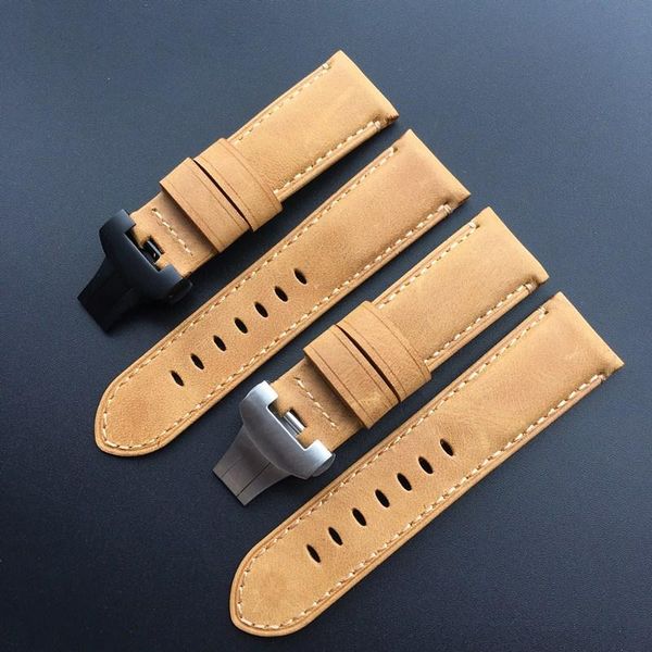 watch bands 24mm soft khaki light brown genuine leather watchband for pam pam441 pam312 strap butterfly buckle style with engraving, Black;brown
watch bands 24mm soft khaki light brown genuine leather watchband for pam pam441 pam312 strap butterfly buckle style with engraving, Black;brown