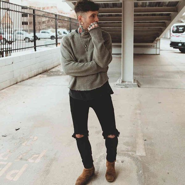 men's jeans hip-hop high street brand represent ripped retro torn fold stitching techwear designer motorcycle riding slim pants ilh9, Blue
men's jeans hip-hop high street brand represent ripped retro torn fold stitching techwear designer motorcycle riding slim pants ilh9, Blue