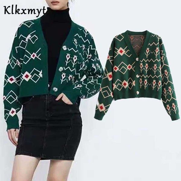 klkxmyt za women fashion print cropped knitted cardigan sweater vintage long sleeve button-up female outerwear chic 210527, White
klkxmyt za women fashion print cropped knitted cardigan sweater vintage long sleeve button-up female outerwear chic 210527, White
