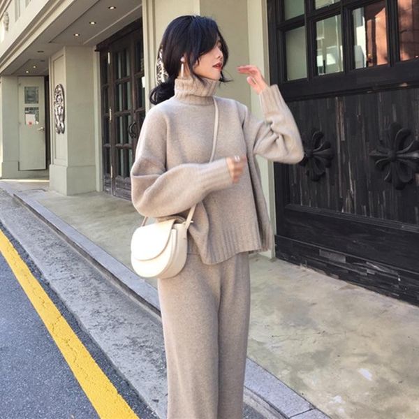 winter all-match round neck bottoming shirt high thin pullover trousers two-piece suit women's tracksuits, Gray
winter all-match round neck bottoming shirt high thin pullover trousers two-piece suit women's tracksuits, Gray