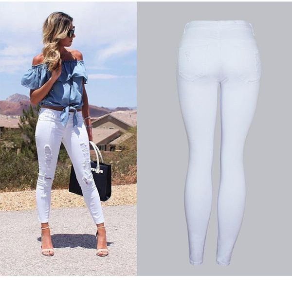 women's pants & capris solid white scratched hole high waist women pencil european jeans slim trousers, Black;white
women's pants & capris solid white scratched hole high waist women pencil european jeans slim trousers, Black;white
