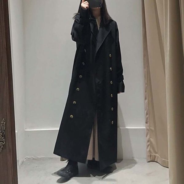 coats autumn / winter trench coat black/ khaki overcoat casual cotton double breasted long women jacket with belt on sleeve gegx, Tan;black
coats autumn / winter trench coat black/ khaki overcoat casual cotton double breasted long women jacket with belt on sleeve gegx, Tan;black