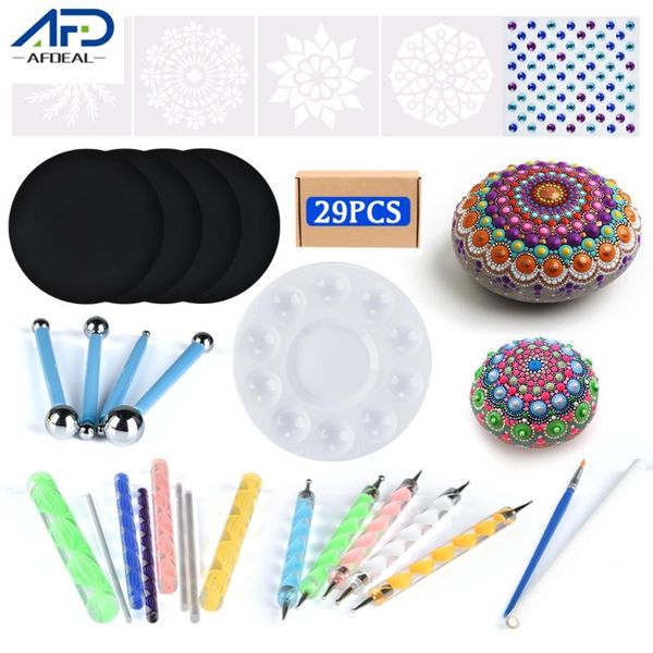 29pcs mandala dotting tools set diy stone painting for rock stones drawing stencil template brush art craft tool
29pcs mandala dotting tools set diy stone painting for rock stones drawing stencil template brush art craft tool