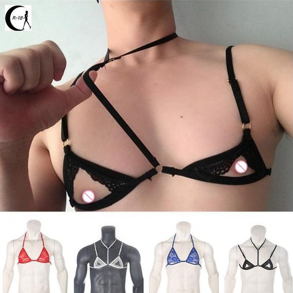 bras sets men sheer lace lingerie exotic sissy nightwear halter neck adjustable straps open hole harness hombre mini bra top, Red;black
bras sets men sheer lace lingerie exotic sissy nightwear halter neck adjustable straps open hole harness hombre mini bra top, Red;black