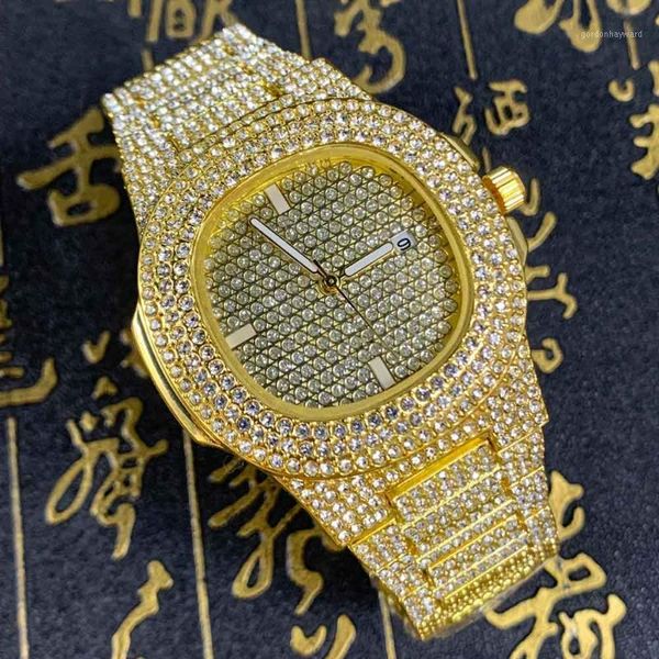 bling iced out watch men gold hip hop diamond mens watches steel date male clock relogio masculino reloj hombre wristwatche wristwatches, Slivery;brown
bling iced out watch men gold hip hop diamond mens watches steel date male clock relogio masculino reloj hombre wristwatche wristwatches, Slivery;brown