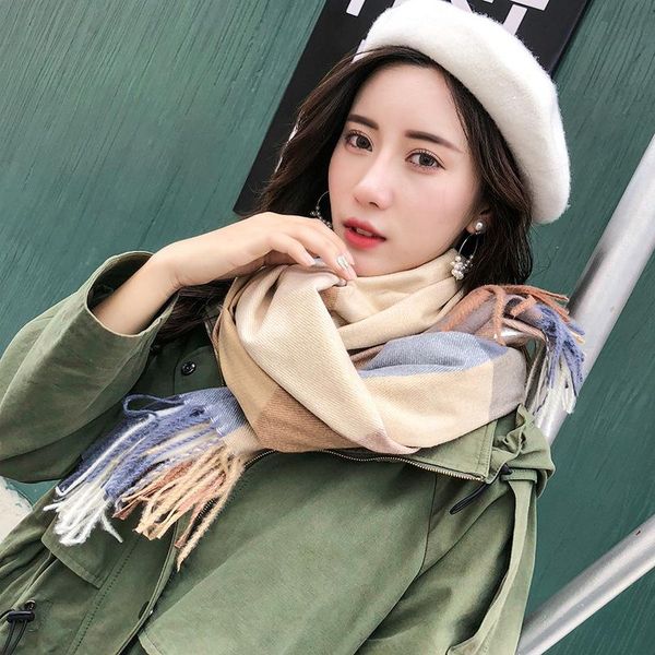 scarves 2021 women's scarf winter, plaid versatile classic cashmere shawl dual-use warm tassel luxury shawls wraps, hijabs stoles, Blue;gray
scarves 2021 women's scarf winter, plaid versatile classic cashmere shawl dual-use warm tassel luxury shawls wraps, hijabs stoles, Blue;gray