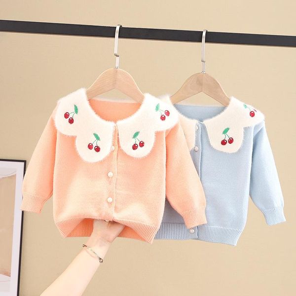 pullover girls lapel cherry solid color cardigan sweater toddler girl fall clothes baby winter, Blue
pullover girls lapel cherry solid color cardigan sweater toddler girl fall clothes baby winter, Blue
