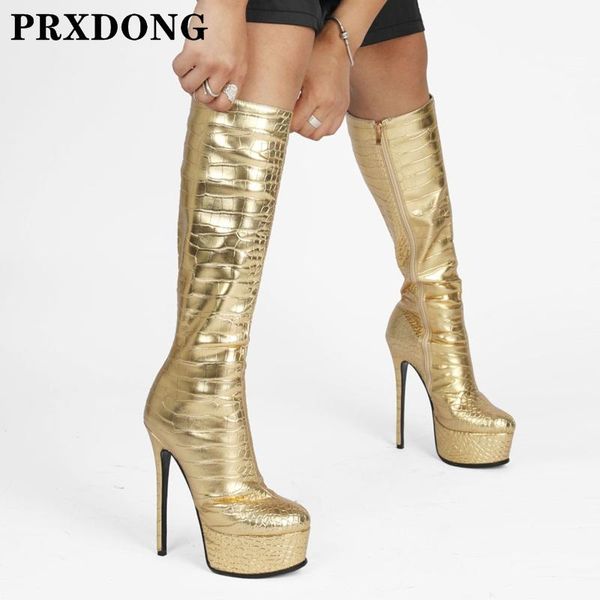boots women 2021 fashion autumn winter thin high heels thick platform gold silver dress party dance size 34-43, Black
boots women 2021 fashion autumn winter thin high heels thick platform gold silver dress party dance size 34-43, Black