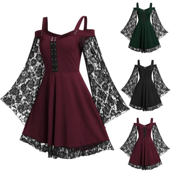 women medieval style gothic dress halloween costumes off shoulder lace bell sleeve lady blouse party vintage bandage dresses costume accesso, Silver
women medieval style gothic dress halloween costumes off shoulder lace bell sleeve lady blouse party vintage bandage dresses costume accesso, Silver