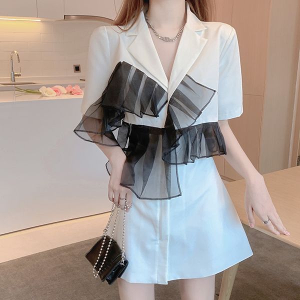 casual dresses designer fake two piece mesh stitching short sleeve women summer 2021 streetwear female mini robe femme 3uer, Black;gray
casual dresses designer fake two piece mesh stitching short sleeve women summer 2021 streetwear female mini robe femme 3uer, Black;gray