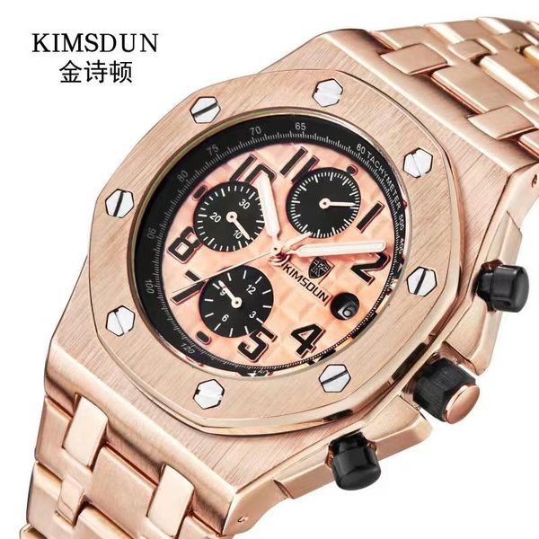 wristwatches kimsdun men's watch fashion steel belt three-eye waterproof multi-function automatic mechanical, Slivery;brown
wristwatches kimsdun men's watch fashion steel belt three-eye waterproof multi-function automatic mechanical, Slivery;brown